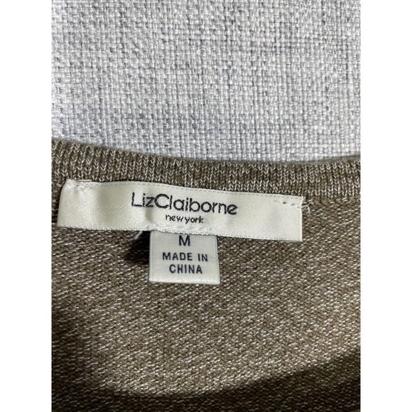 Liz Claiborne Knit Dress Women Medium 3/4 Sleeve Casual Sweater Dress Round Neck - Picture 2 of 9